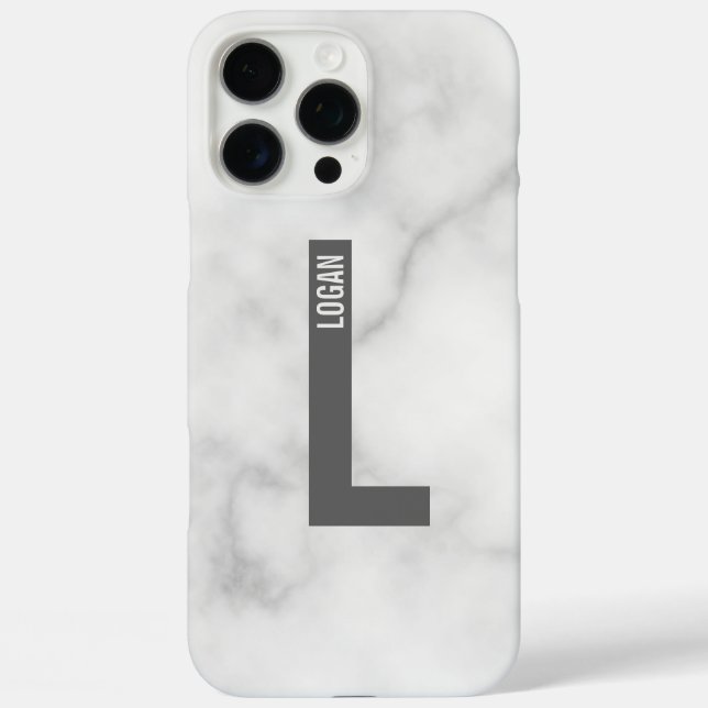 Modern Personalised Bold Monogram and Name Case-Mate iPhone Case (Back)