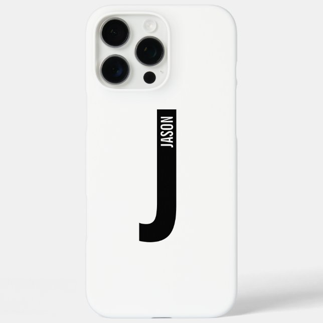 Modern Personalised Bold Monogram and Name Case-Mate iPhone Case (Back)