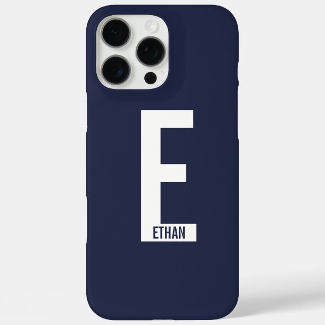 Modern Personalised Bold Monogram and Name Case-Mate iPhone Case (Back)