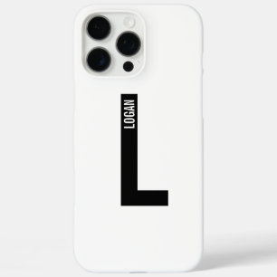 Modern Personalised Bold Monogram and Name iPhone 16 Pro Max Case