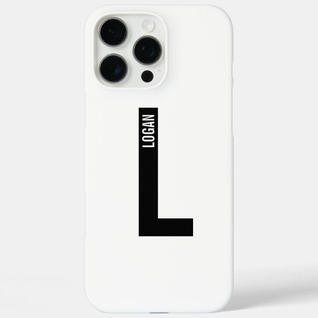 Modern Personalised Bold Monogram and Name Case-Mate iPhone Case (Back)