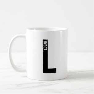 Modern Personalised Bold Monogram and Name Coffee Mug