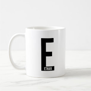 Modern Personalised Bold Monogram and Name Coffee Mug