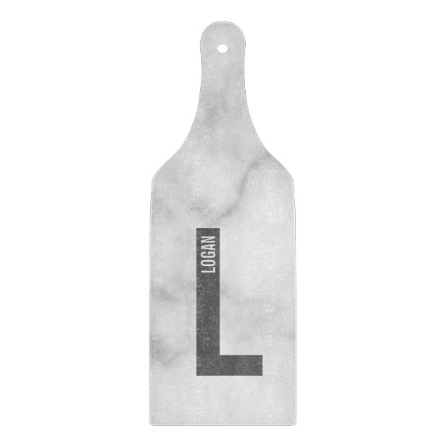 Modern Personalised Bold Monogram and Name Cutting Board (Front)