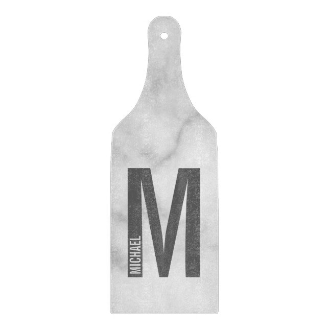 Modern Personalised Bold Monogram and Name Cutting Board (Front)