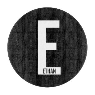 Modern Personalised Bold Monogram and Name Cutting Board