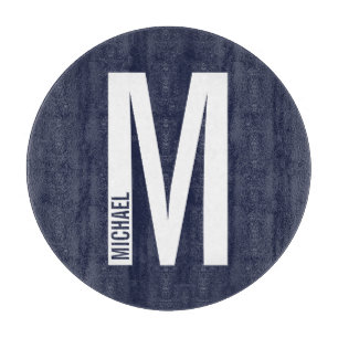Modern Personalised Bold Monogram and Name Cutting Board