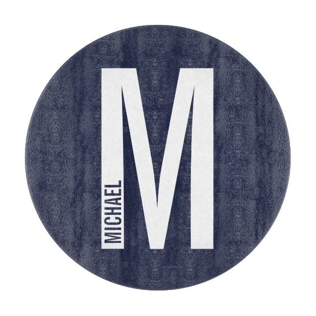 Modern Personalised Bold Monogram and Name Cutting Board (Front)