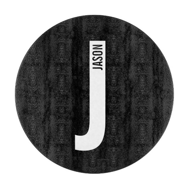 Modern Personalised Bold Monogram and Name Cutting Board (Front)