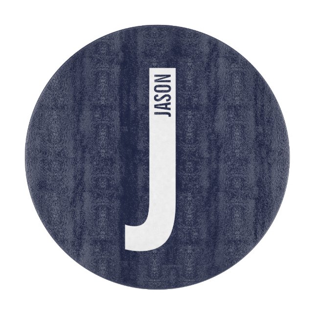 Modern Personalised Bold Monogram and Name Cutting Board (Front)