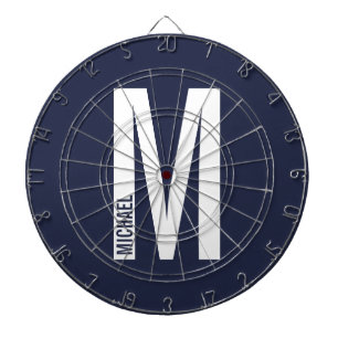 Modern Personalised Bold Monogram and Name Dartboard