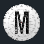 Modern Personalised Bold Monogram and Name Dartboard<br><div class="desc">Modern Monogram Design featuring personalised monogram letter "M" and name in modern bold sans serif font style.
Perfect gift for him,  father's day gift and more.</div>