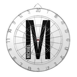 Modern Personalised Bold Monogram and Name Dartboard