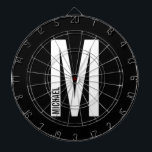 Modern Personalised Bold Monogram and Name Dartboard<br><div class="desc">Modern Monogram Design featuring personalised monogram letter "M" and name in modern bold sans serif font style.

Perfect gift for him,  father's day gift and more.</div>