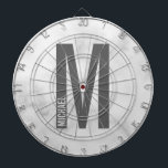 Modern Personalised Bold Monogram and Name Dartboard<br><div class="desc">Modern Monogram Design featuring personalised monogram letter "M" and name in modern bold sans serif font style.

Perfect gift for him,  father's day gift and more.</div>