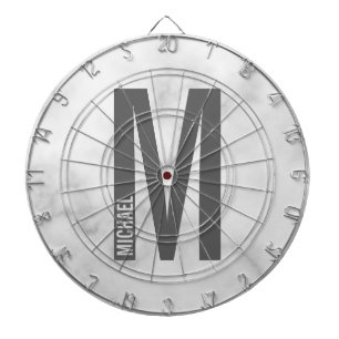 Modern Personalised Bold Monogram and Name Dartboard