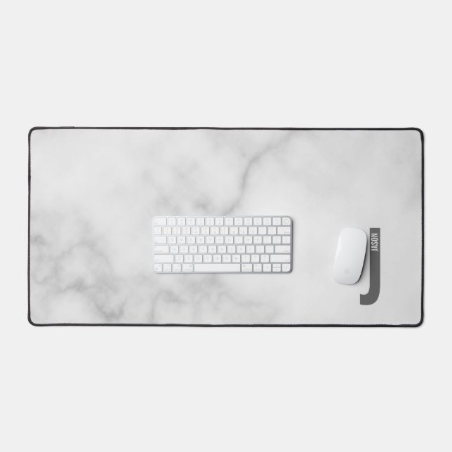 Modern Personalised Bold Monogram and Name Desk Mat (Keyboard & Mouse)