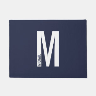 Modern Personalised Bold Monogram and Name Doormat
