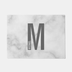 Modern Personalised Bold Monogram and Name Doormat