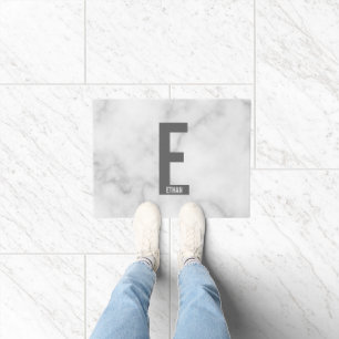 Modern Personalised Bold Monogram and Name Doormat
