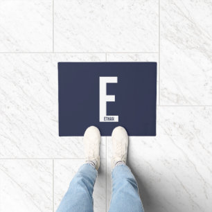 Modern Personalised Bold Monogram and Name Doormat