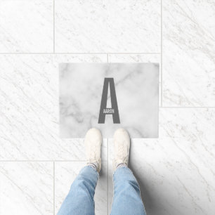 Modern Personalised Bold Monogram and Name Doormat