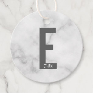 Modern Personalised Bold Monogram and Name Favour Tags