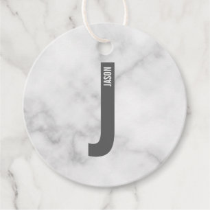 Modern Personalised Bold Monogram and Name Favour Tags