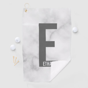 Modern Personalised Bold Monogram and Name Golf Towel