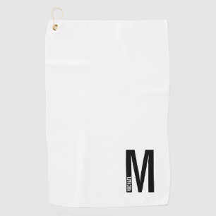 Modern Personalised Bold Monogram and Name Golf Towel
