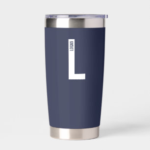 Modern Personalised Bold Monogram and Name Insulated Tumbler