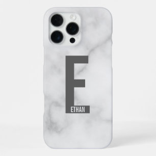 Modern Personalised Bold Monogram and Name iPhone 16 Pro Max Case