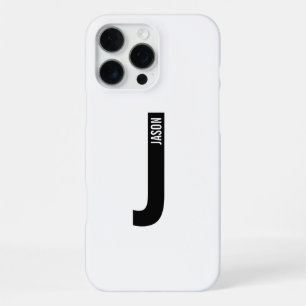 Modern Personalised Bold Monogram and Name iPhone 16 Pro Max Case