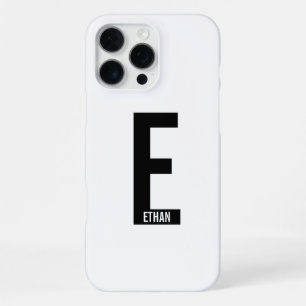 Modern Personalised Bold Monogram and Name iPhone 16 Pro Max Case
