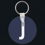 Modern Personalised Bold Monogram and Name Key Ring<br><div class="desc">Modern Monogram Design featuring personalised monogram letter "J" and name in modern bold sans serif font style.

Perfect gift for him,  father's day gift,  groomsman gift and more.</div>