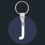 Modern Personalised Bold Monogram and Name Key Ring<br><div class="desc">Modern Monogram Design featuring personalised monogram letter "J" and name in modern bold sans serif font style.

Perfect gift for him,  father's day gift,  groomsman gift and more.</div>