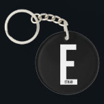 Modern Personalised Bold Monogram and Name Key Ring<br><div class="desc">Modern Monogram Design featuring personalised monogram letter "E" and name in modern bold sans serif font style.

Perfect gift for him,  father's day gift,  groomsman gift and more.</div>