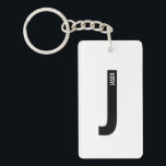 Modern Personalised Bold Monogram and Name Key Ring<br><div class="desc">Modern Monogram Design featuring personalised monogram letter "J" and name in modern bold sans serif font style.

Perfect gift for him,  father's day gift,  groomsman gift and more.</div>