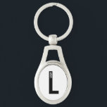 Modern Personalised Bold Monogram and Name Key Ring<br><div class="desc">Modern Monogram Design featuring personalised monogram letter "L" and name in modern bold sans serif font style.

Perfect gift for him,  father's day gift,  groomsman gift and more.</div>