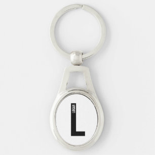 Modern Personalised Bold Monogram and Name Key Ring