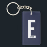 Modern Personalised Bold Monogram and Name Key Ring<br><div class="desc">Modern Monogram Design featuring personalised monogram letter "E" and name in modern bold sans serif font style.

Perfect gift for him,  father's day gift,  groomsman gift and more.</div>