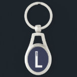 Modern Personalised Bold Monogram and Name Key Ring<br><div class="desc">Modern Monogram Design featuring personalised monogram letter "L" and name in modern bold sans serif font style.

Perfect gift for him,  father's day gift,  groomsman gift and more.</div>