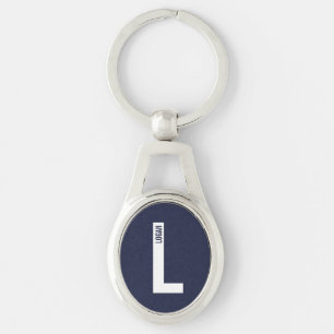 Modern Personalised Bold Monogram and Name Key Ring