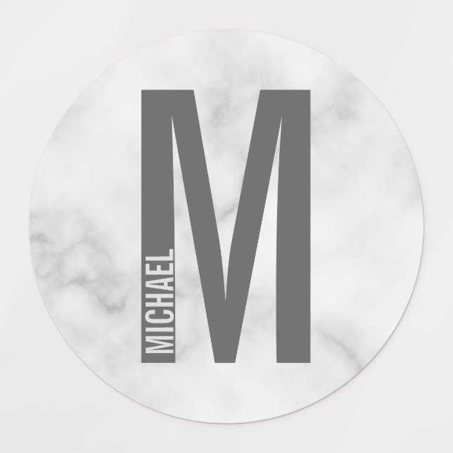 Modern Personalised Bold Monogram and Name Labels (Design 1)