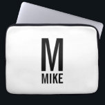 Modern Personalised Bold Monogram and Name Laptop Sleeve<br><div class="desc">Black and White Modern Monogram Design featuring personalised monogram and name in modern bold sans serif font style.

Perfect gift for dad,  husband,  boyfriend and more.</div>