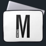 Modern Personalised Bold Monogram and Name Laptop Sleeve<br><div class="desc">Modern Monogram Design featuring personalised monogram letter "M" and name in modern bold sans serif font style.

Perfect gift for him,  father's day gift and more.</div>