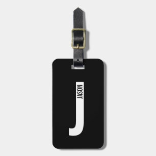 Modern Personalised Bold Monogram and Name Luggage Tag