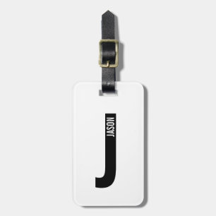 Modern Personalised Bold Monogram and Name Luggage Tag