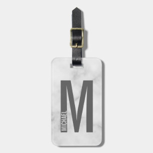 Modern Personalised Bold Monogram and Name Luggage Tag