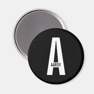 Modern Personalised Bold Monogram and Name Magnet